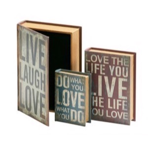 Bog skrin 607 Love The Life You Live  mellem 25x18x6cm - Se flere Skrin - Kufferter - Spejle